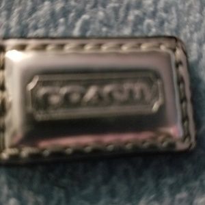 EUC Small Metallic Silver Coach Hangtag